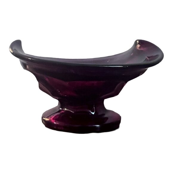 Other - Ruby Red Bowl Trinket Candy Dish Pedestal Wavy Rim 5"X4"X2.5" Tall